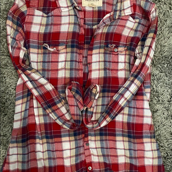 Red Plaid Hollister Shirt - Picture 2 of 4